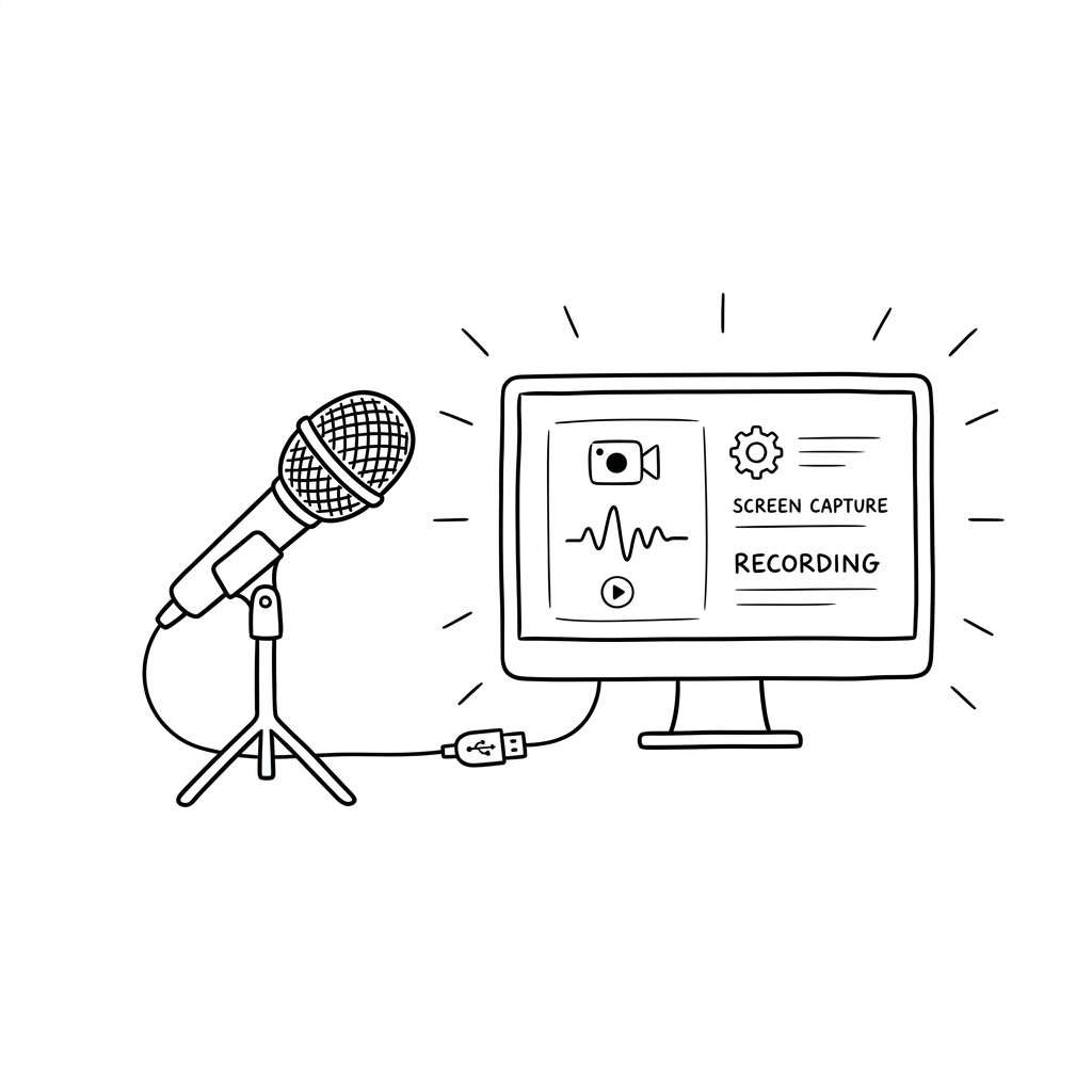 Recording microphone and screen