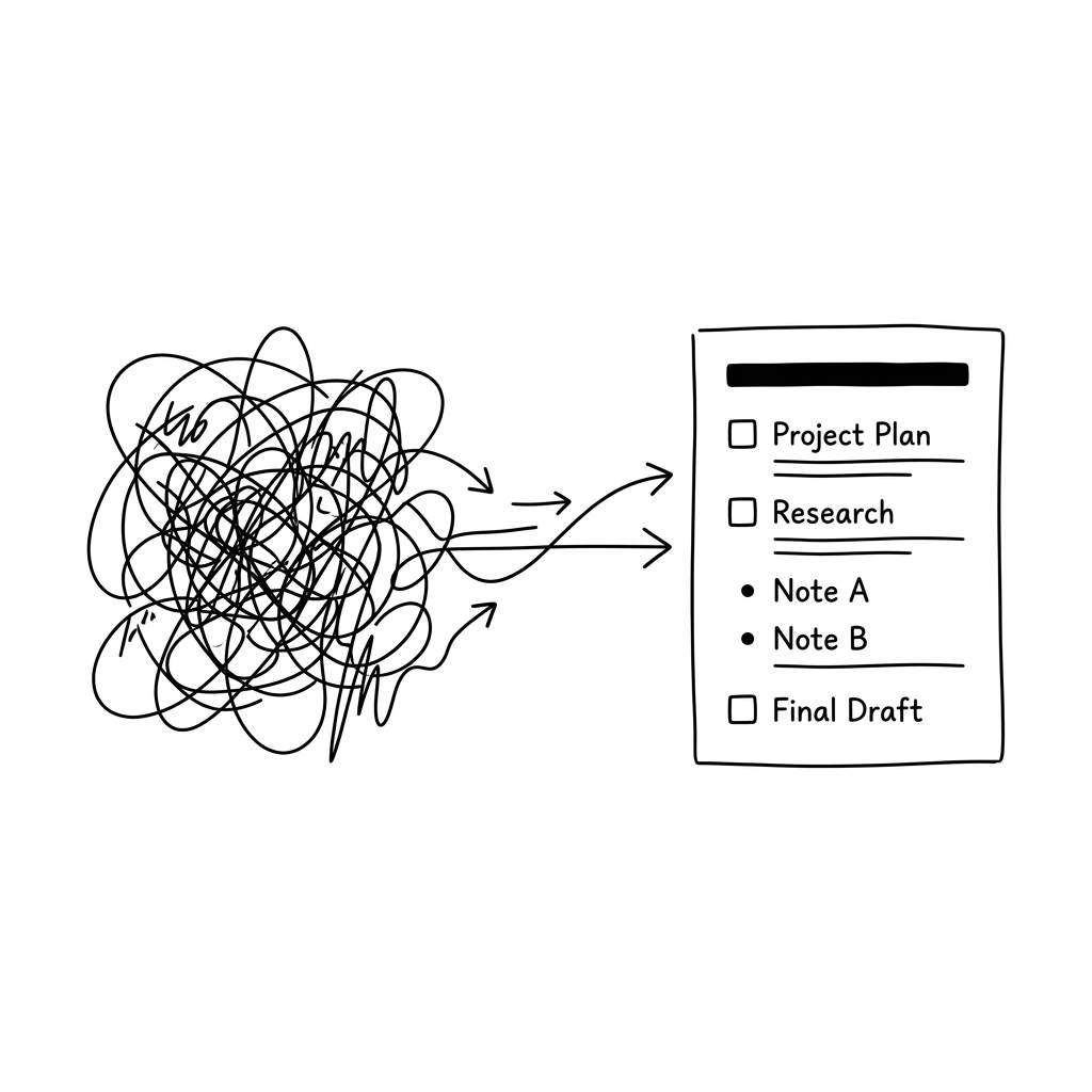 Scribbles turning into documents